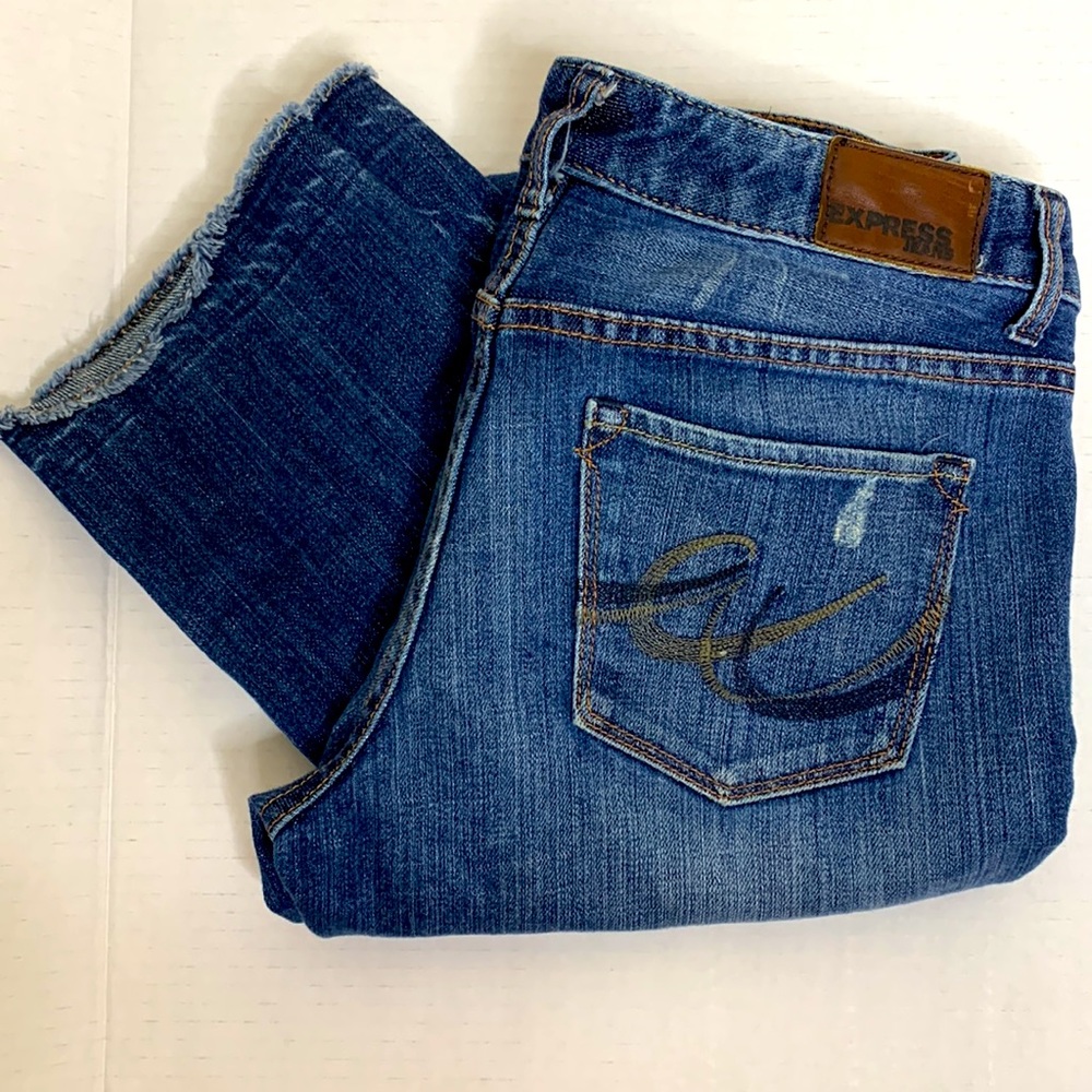 Express | Dark Skinny Fit Raw Hem Jeans | STELLA Skinny Leg | Size 6